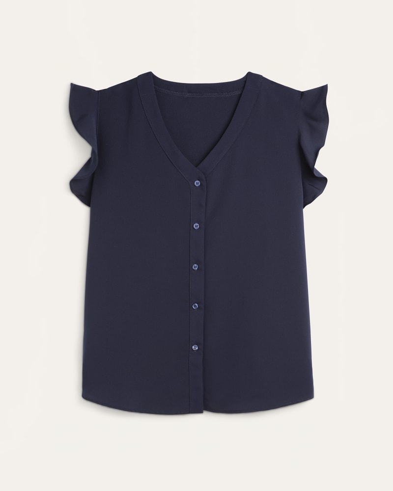 Front of plus size Keira Ruffled Button-Front Top by Marybelle | Dia&Co | dia_product_style_image_id:176190